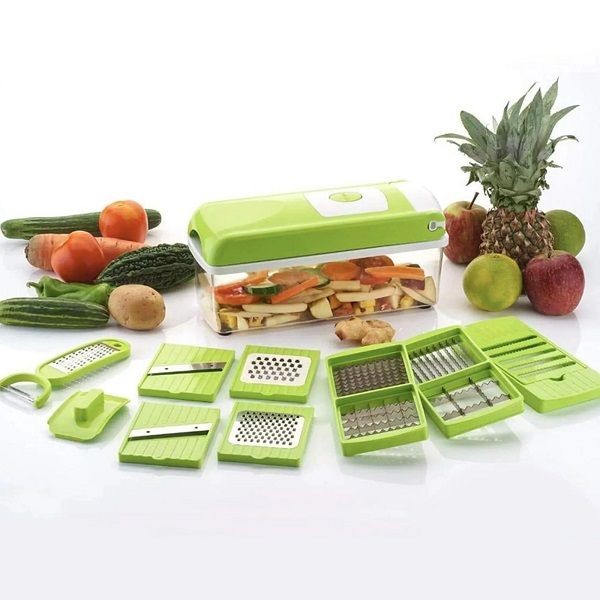 PLATINUM 16-In-1 Quicker Vegetable Chipper Slicer Grater & Chopper Vegetable & Fruit Grater & Slicer (1 Chopper, 16 Slicer)